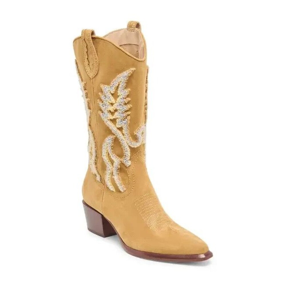 Dolce Vita Vila Western Suede Boots Caramel- SZ 6- NIB